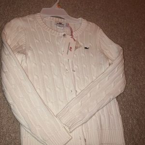 Girls White Vineyard Vines White Cardigan Sweater